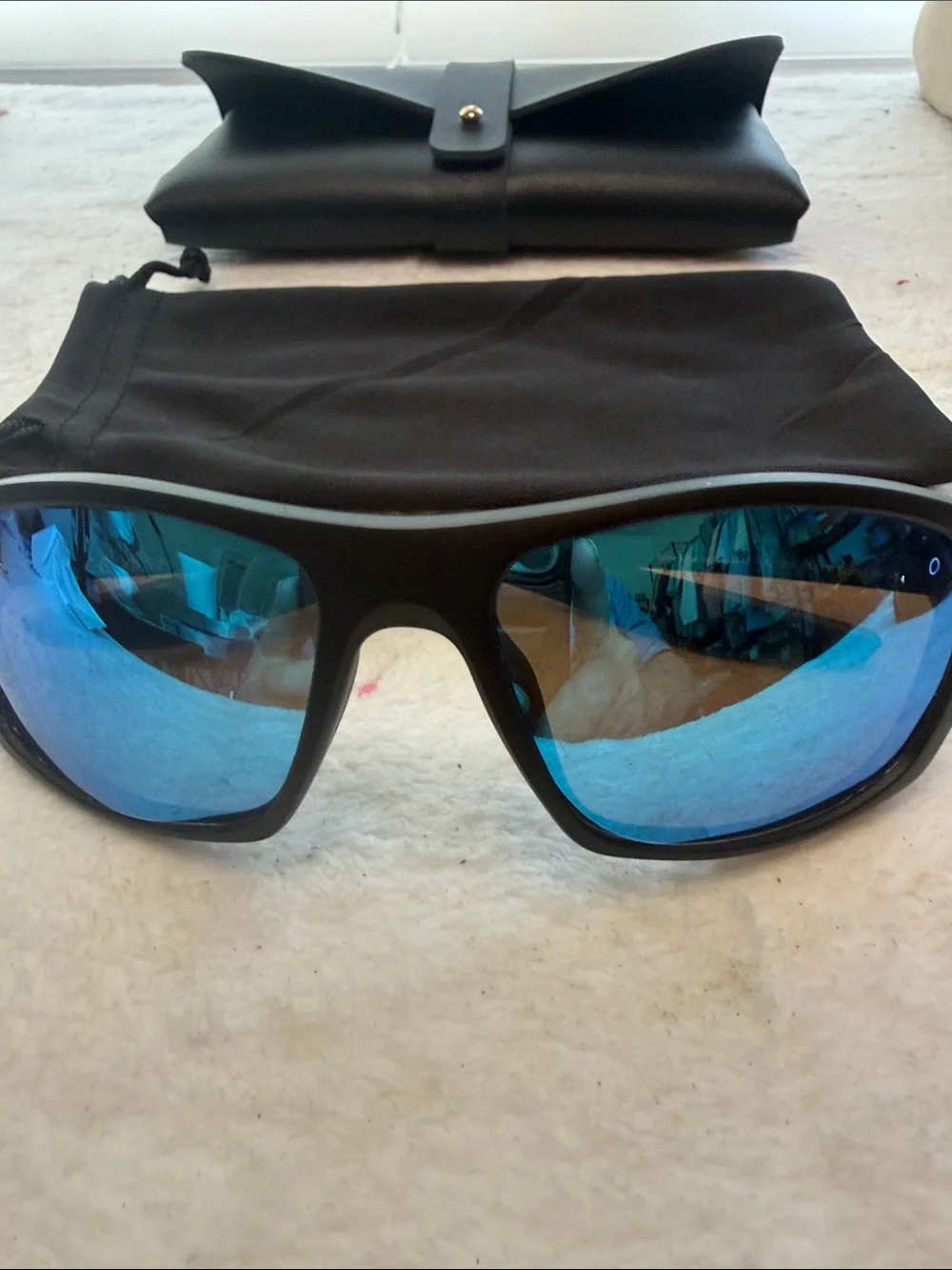 Polarized Nike Brazen Boost M Sport Sunglasses with Blue Mirrored Lenses